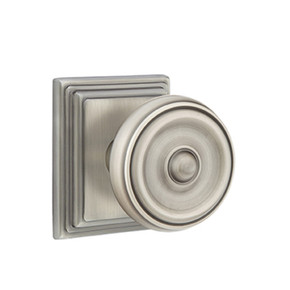 Emtek 8161-W-US15A Waverly Door Knob Passage Set With Wilshire Rosette Pewter