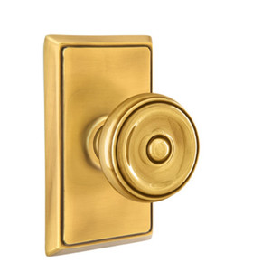 Emtek 8221-W-US7 Waverly Door Knob Privacy Set With Rectangular Rosette French Antique