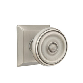 Emtek 8231-W-US15A Waverly Door Knob Privacy Set With Quincy Rosette Pewter