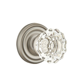 Emtek 8100-AS-US15A Astoria Clear Crystal Door Knob Passage Set With Regular Rosette Pewter