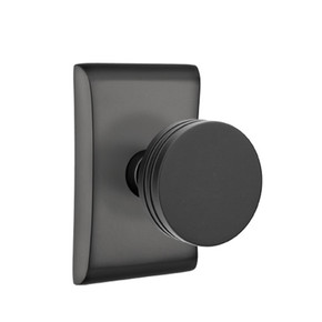 Emtek 5211-BN-US19 Bern Door Knob Privacy Set With Neos Rosette Flat Black