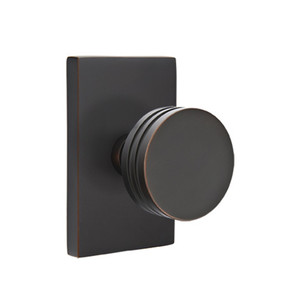 Emtek 5212-BN-US10B Bern Door Knob Privacy Set With Modern Rectangular Rosette Oil Rubbed Bronze
