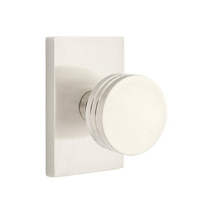 Emtek 5212-BN-US15 Bern Door Knob Privacy Set With Modern Rectangular Rosette Satin Nickel