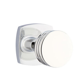 Emtek 5326-BN-US26 Bern Door Knob Privacy Set With Urban Modern Rosette Polished Chrome