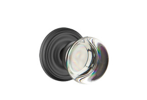 Emtek 8100-PC-US19 Providence Crystal Door Knob Passage Set With Regular Rosette Flat Black