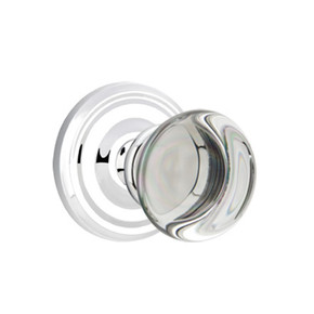 Emtek 8100-PC-US26 Providence Crystal Door Knob Passage Set With Regular Rosette Polished Chrome