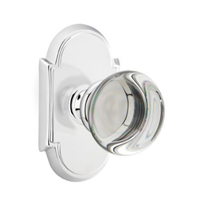 Emtek 8108-PC-US26 Providence Crystal Door Knob Passage Set With #8 Rosette Polished Chrome