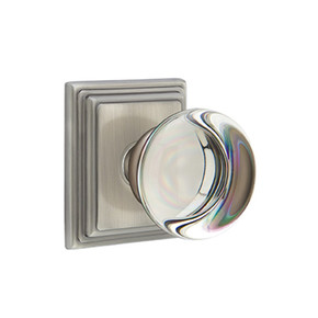 Emtek 8161-PC-US15A Providence Crystal Door Knob Passage Set With Wilshire Rosette Pewter