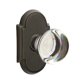Emtek 8208-PC-US10B Providence Crystal Door Knob Privacy Set With #8 Rosette Oil Rubbed Bronze
