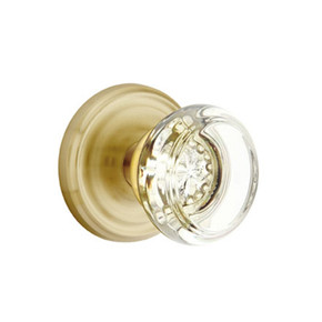 Emtek 8050-GT-US4 Georgetown Crystal Door Knob Dummy Set With Regular Rosette Satin Brass