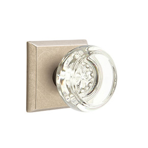 Emtek 7111-GT-TWB Georgetown Crystal Door Knob Passage Set With Sandcast Bronze #6 Rosette Tumbled White Bronze