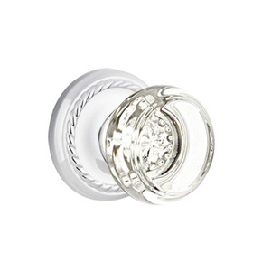 Emtek 8101-GT-US26 Georgetown Crystal Door Knob Passage Set With Rope Rosette Polished Chrome