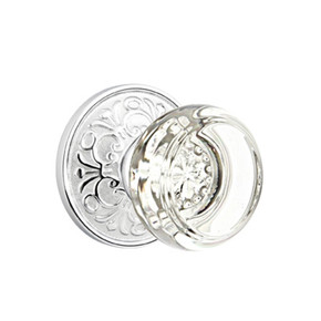 Emtek 8106-GT-US26 Georgetown Crystal Door Knob Passage Set With Lancaster Rosette Polished Chrome