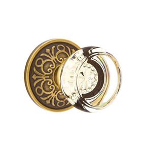 Emtek 8106-GT-US7 Georgetown Crystal Door Knob Passage Set With Lancaster Rosette French Antique