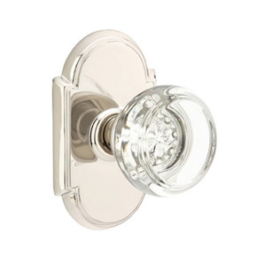 Emtek 8108-GT-US14 Georgetown Crystal Door Knob Passage Set With #8 Rosette Polished Nickel