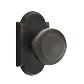 Emtek 7058-BU-MB Butte Sandcast Bronze Door Knob Dummy Set With #1 Rosette Medium Bronze