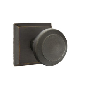 Emtek 7061-BU-MB Butte Sandcast Bronze Door Knob Dummy Set With #6 Rosette Medium Bronze