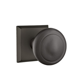 Emtek 7111-BU-FB Butte Sandcast Bronze Door Knob Passage Set With #6 Rosette Flat Black Bronze