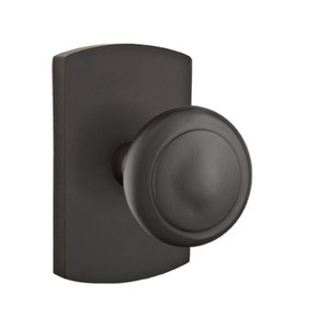 Emtek 7200-BU-FB Butte Sandcast Bronze Door Knob Privacy Set With #4 Rosette Flat Black Bronze