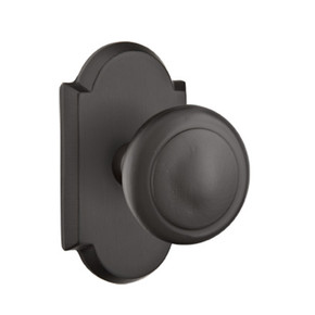 Emtek 7108-BU-FB Butte Sandcast Bronze Door Knob Passage Set With #1 Rosette Flat Black Bronze