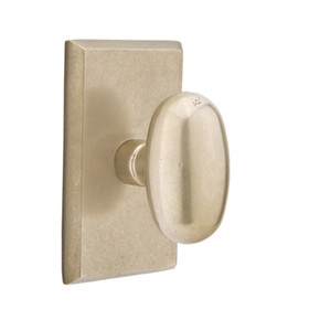 Emtek 7104-BZEG-TWB Egg Sandcast Bronze Door Knob Passage Set With #3 Rosette Tumbled White Bronze