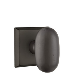 Emtek 7111-BZEG-FB Egg Sandcast Bronze Door Knob Passage Set With #6 Rosette Flat Black Bronze