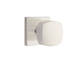 Emtek 5210-FRK-US15 Freestone Door Knob Privacy Set With Square Rosette Satin Nickel