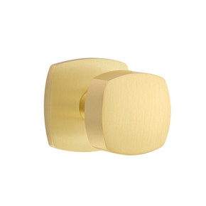 Emtek 5316-FRK-US4 Freestone Door Knob Passage Set With Urban Modern Rosette Satin Brass