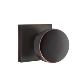 Emtek 5050-LAU-US10B Laurent Door Knob Dummy Set With Square Rosette Oil Rubbed Bronze