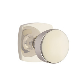 Emtek 5306-LAU-US14 Laurent Door Knob Dummy Set With Urban Modern Rosette Polished Nickel
