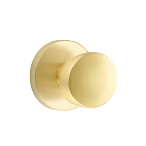 Emtek 5109-LAU-US4 Laurent Door Knob Passage Set With Disk Rosette Satin Brass