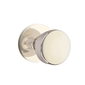 Emtek 5209-LAU-US14 Laurent Door Knob Privacy Set With Disk Rosette Polished Nickel