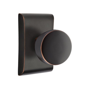 Emtek 5211-LAU-US10B Laurent Door Knob Privacy Set With Neos Rosette Oil Rubbed Bronze
