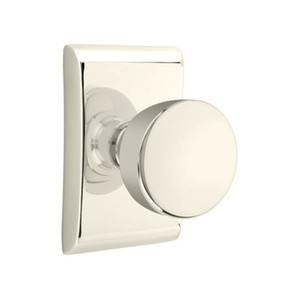 Emtek 5211-LAU-US14 Laurent Door Knob Privacy Set With Neos Rosette Polished Nickel