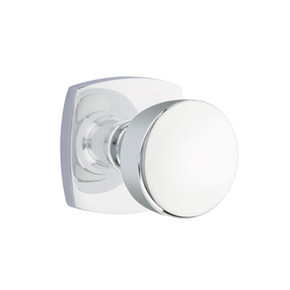 Emtek 5326-LAU-US26 Laurent Door Knob Privacy Set With Urban Modern Rosette Polished Chrome