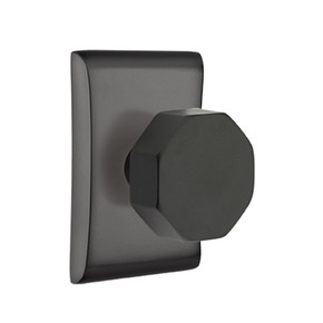 Emtek 5051-OCT-US19 Octagon Door Knob Dummy Set With Neos Rosette Flat Black