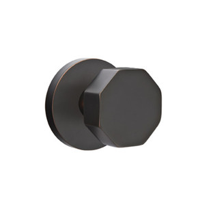 Emtek 5059-OCT-US10B Octagon Door Knob Dummy Set With Disk Rosette Oil Rubbed Bronze