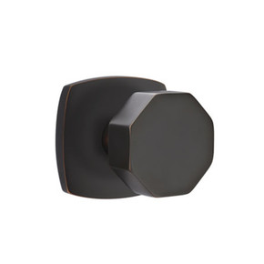 Emtek 5306-OCT-US10B Octagon Door Knob Dummy Set With Urban Modern Rosette Oil Rubbed Bronze