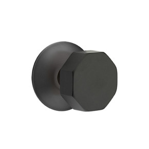 Emtek 5107-OCT-US19 Octagon Door Knob Passage Set With Modern Rosette Flat Black