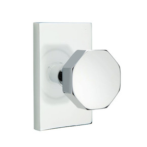 Emtek 5112-OCT-US26 Octagon Door Knob Passage Set With Modern Rectangular Rosette Polished Chrome