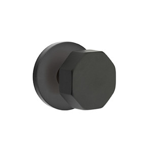 Emtek 5209-OCT-US19 Octagon Door Knob Privacy Set With Disk Rosette Flat Black