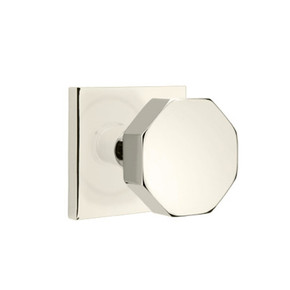 Emtek 5210-OCT-US14 Octagon Door Knob Privacy Set With Square Rosette Polished Nickel