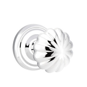 Emtek 8050-MN-US26 Melon Door Knob Dummy Set With Regular Rosette Polished Chrome