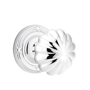 Emtek 8057-MN-US26 Melon Door Knob Dummy Set With Ribbon & Reed Rosette Polished Chrome