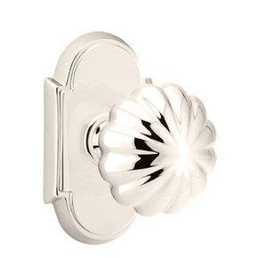 Emtek 8058-MN-US14 Melon Door Knob Dummy Set With #8 Rosette Polished Nickel