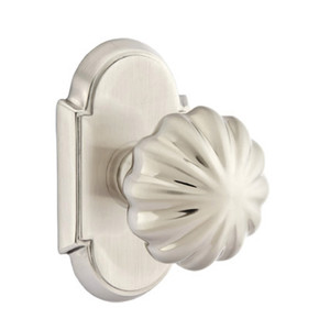 Emtek 8058-MN-US15 Melon Door Knob Dummy Set With #8 Rosette Satin Nickel