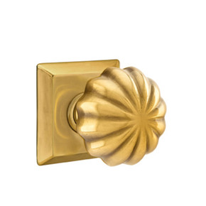 Emtek 8131-MN-US7 Melon Door Knob Passage Set With Quincy Rosette French Antique