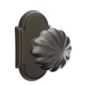 Emtek 8208-MN-US10B Melon Door Knob Privacy Set With #8 Rosette Oil Rubbed Bronze