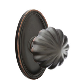 Emtek 8220-MN-US10B Melon Door Knob Privacy Set With Oval Rosette Oil Rubbed Bronze