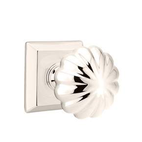 Emtek 8231-MN-US14 Melon Door Knob Privacy Set With Quincy Rosette Polished Nickel